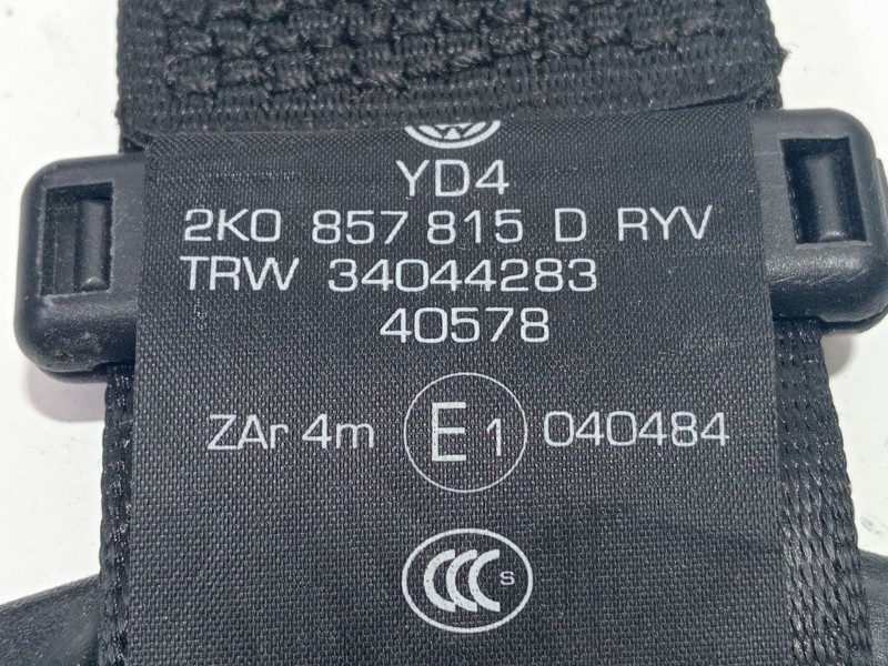 Recambio de cinturon seguridad trasero izquierdo para volkswagen caddy ka/kb (2k) ecofuel kombi referencia OEM IAM 2K0857815D  