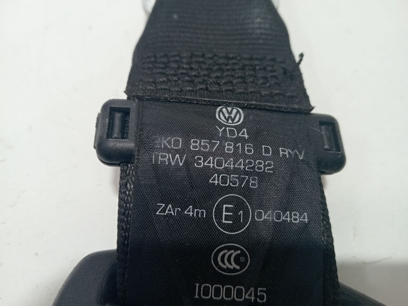 Recambio de cinturon seguridad trasero derecho para volkswagen caddy ka/kb (2k) ecofuel kombi referencia OEM IAM 2K0857816D  