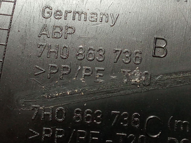 Recambio de moldura para volkswagen transporter t5 autobús (7hb, 7hj, 7eb, 7ej) 2.5 tdi referencia OEM IAM 7h0863736  