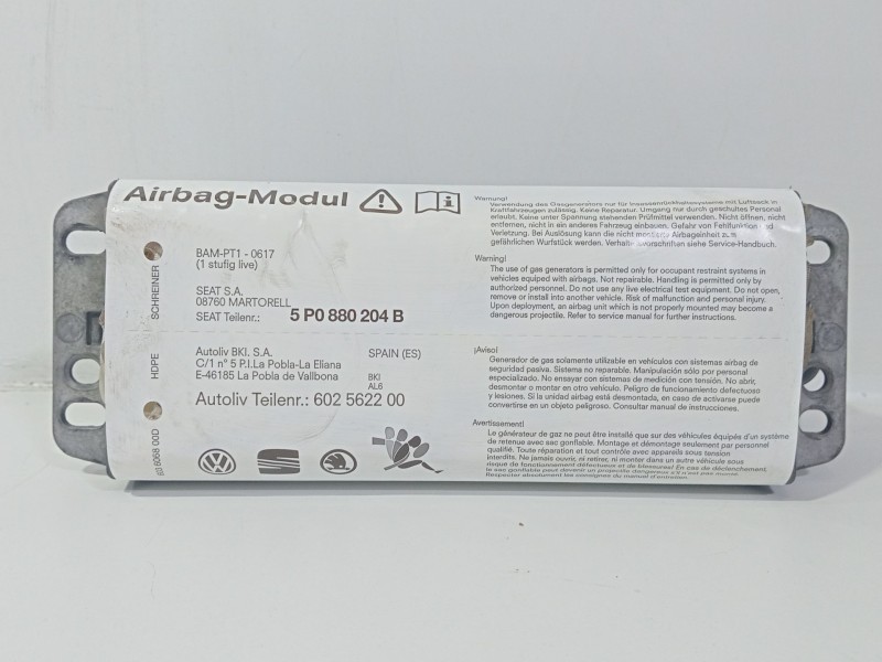 Recambio de airbag delantero izquierdo para seat leon (1p1) 1.9 tdi referencia OEM IAM 5P0880204B  