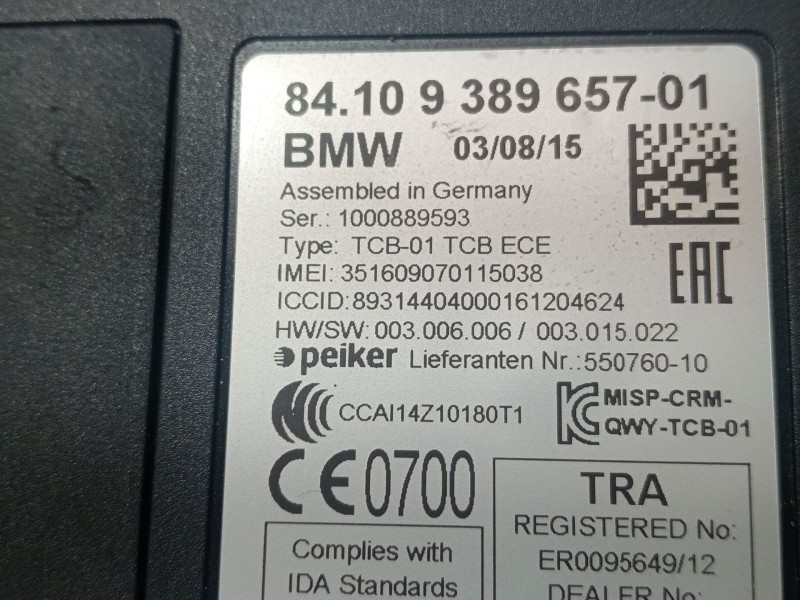 Recambio de modulo electronico para bmw 2 active tourer (f45) 218 d referencia OEM IAM 84109389657  