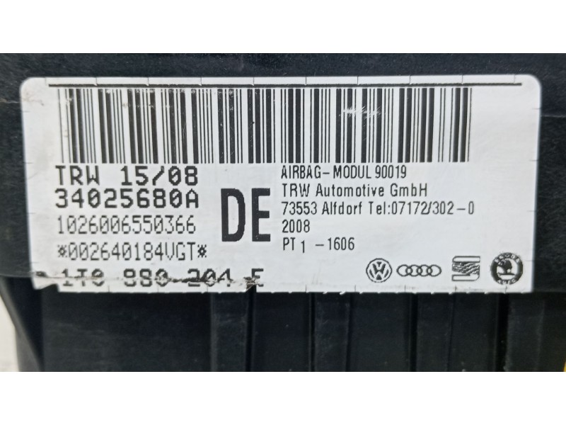 Recambio de airbag delantero derecho para volkswagen caddy ka/kb (2k) ecofuel kombi referencia OEM IAM 34025680A  