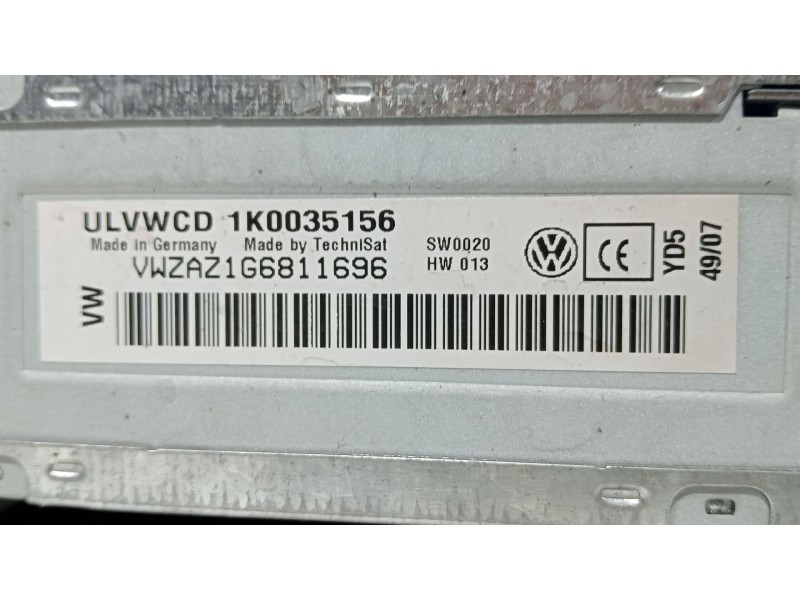 Recambio de sistema audio / radio cd para volkswagen caddy ka/kb (2k) ecofuel kombi referencia OEM IAM 1K0035156  