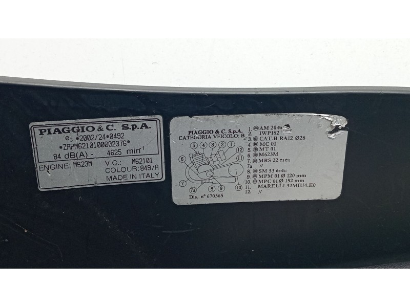Recambio de moldura para piaggio x7 x7 125 (m62) referencia OEM IAM X7 X7 125 (M62) 2008 - 2012  