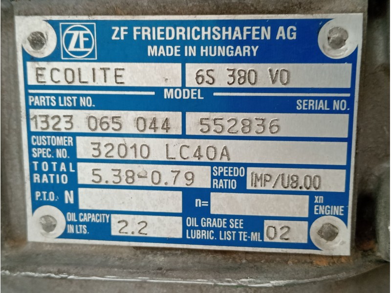 Recambio de caja cambios para nissan cabstar (f24m, f24w) 35.13 dci, 45.13 dci 2.5 (f24m) referencia OEM IAM 6S380V0  