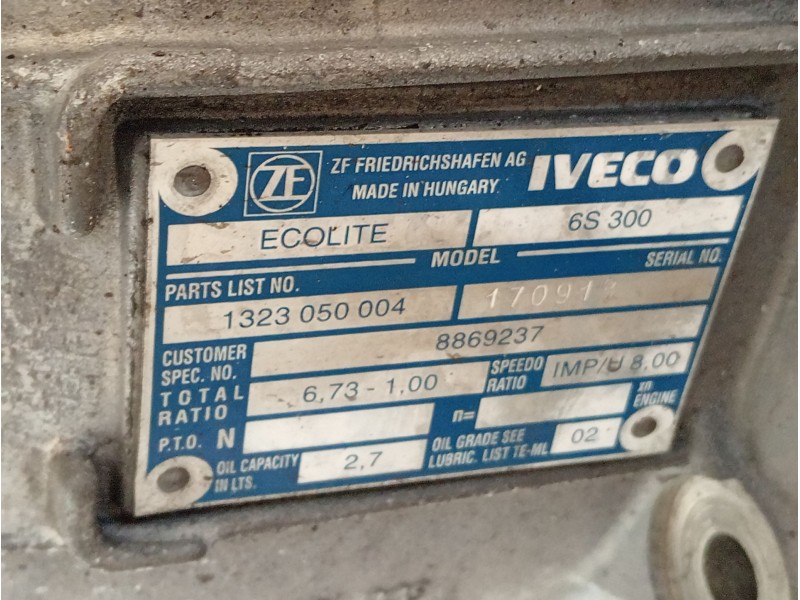 Recambio de caja cambios para iveco daily i caja/chasis 40-10 referencia OEM IAM 8869237  