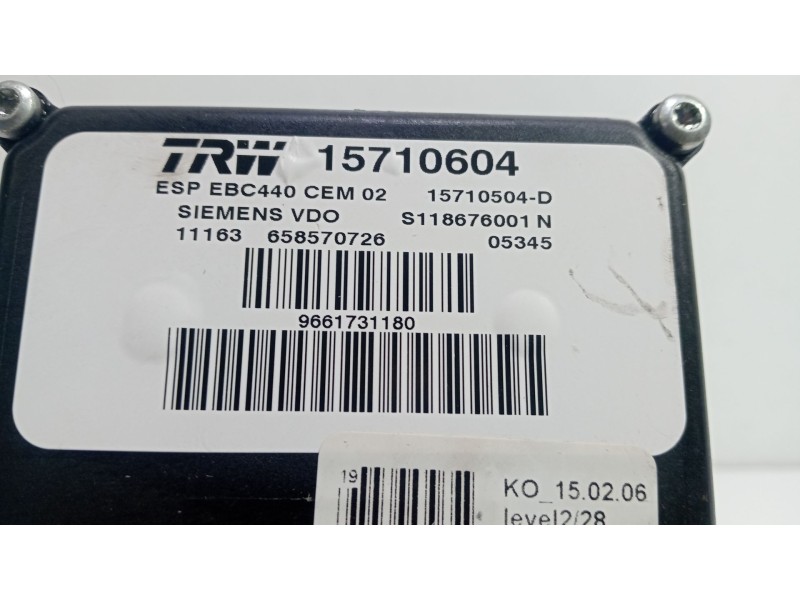 Recambio de abs para peugeot 407 referencia OEM IAM 9661731180  