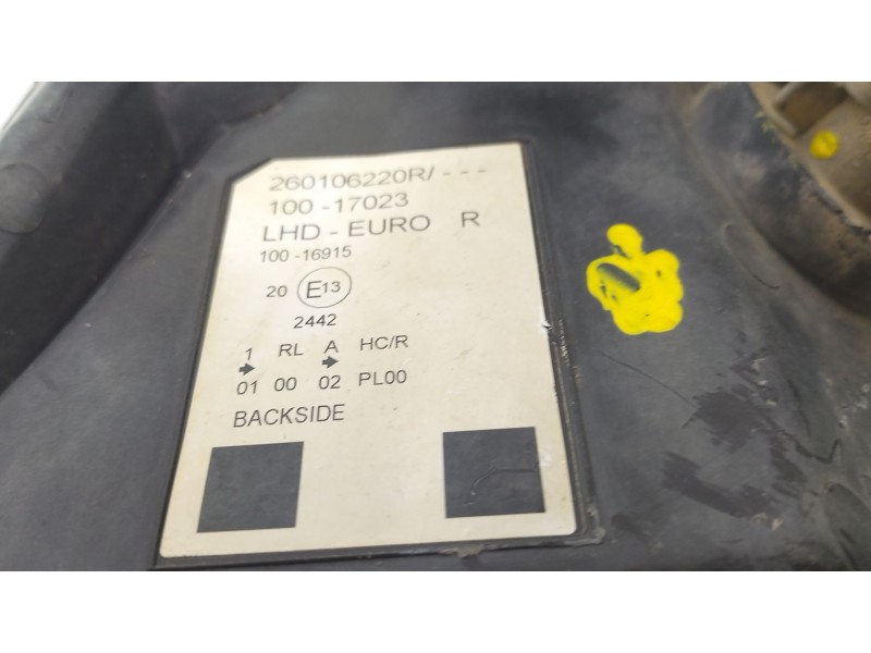 Recambio de faro derecho para renault kangoo (f/kc0) luxe privilege referencia OEM IAM 260106220R  