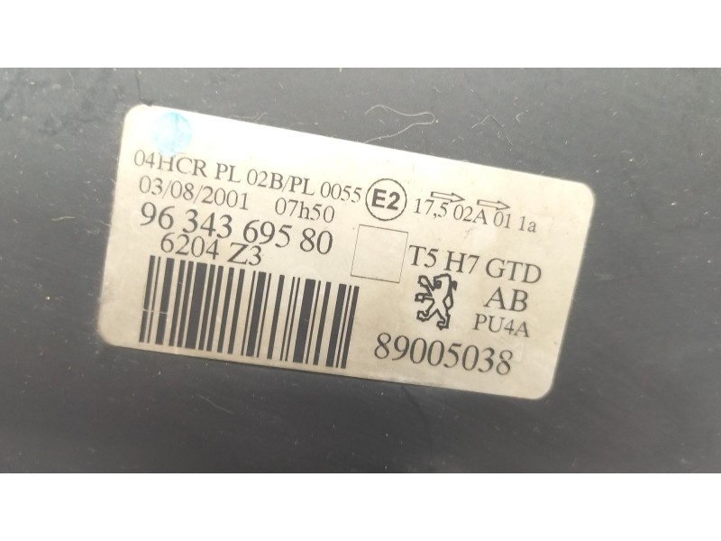 Recambio de faro izquierdo para peugeot 307 (s1) xt referencia OEM IAM 9634369580  
