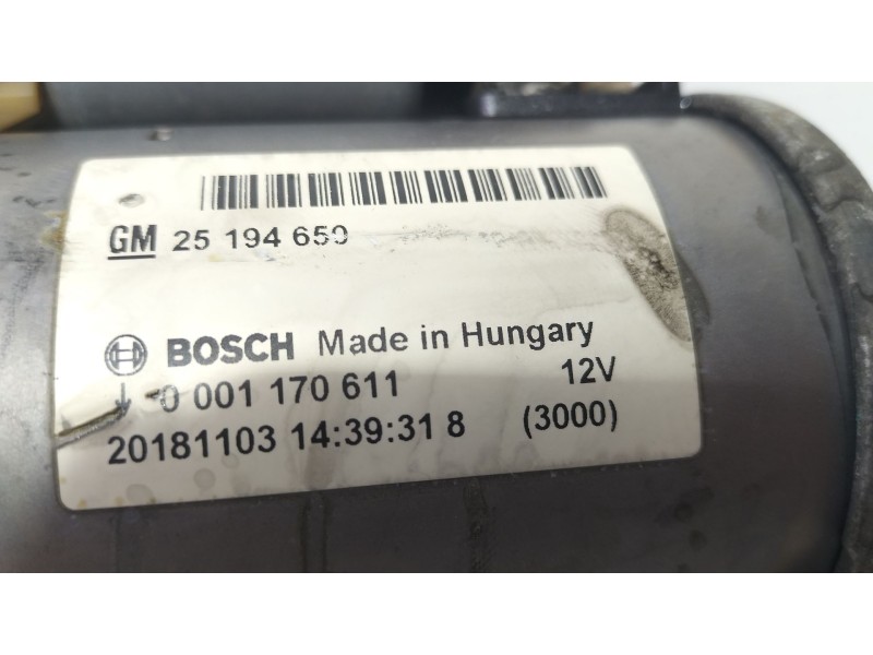 Recambio de motor arranque para opel mokka / mokka x (j13) 1.4 (_76) referencia OEM IAM 0001170611  
