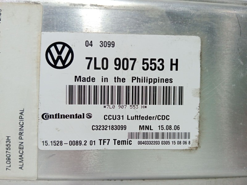 Recambio de centralita motor uce para volkswagen touareg (7l6) 2.5 tdi dpf referencia OEM IAM 7l0907553h  