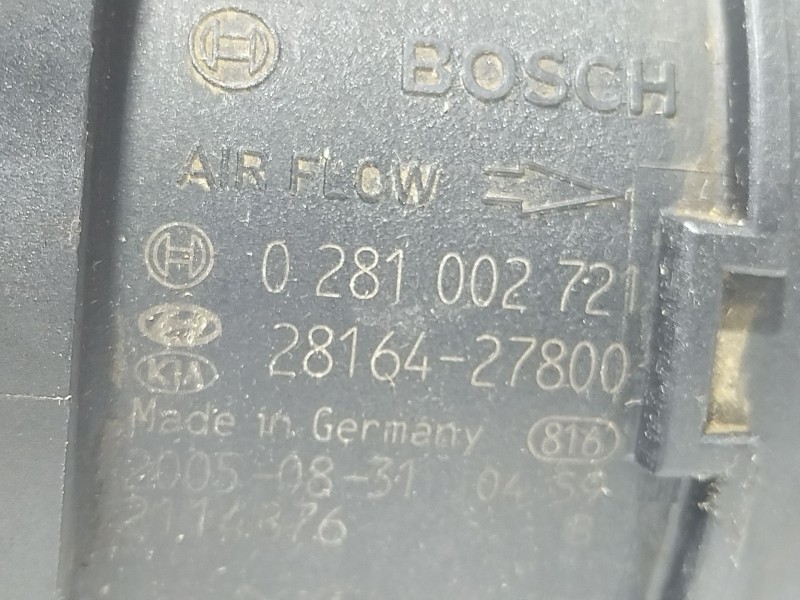 Recambio de caudalimetro para hyundai tucson (jm) 2.0 crdi a las 4 ruedas referencia OEM IAM 0281002721  