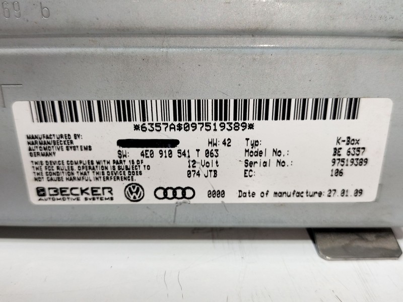 Recambio de sistema audio / radio cd para audi a6 allroad c6 (4fh) 3.2 fsi quattro referencia OEM IAM 4F0034541NX  