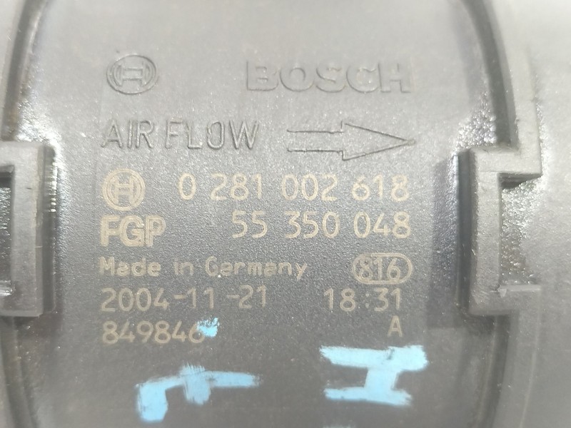 Recambio de caudalimetro para alfa romeo 159 sportwagon (939_) 1.9 jtdm 16v (939bxc1b, 939bxc12) referencia OEM IAM 0281002618  