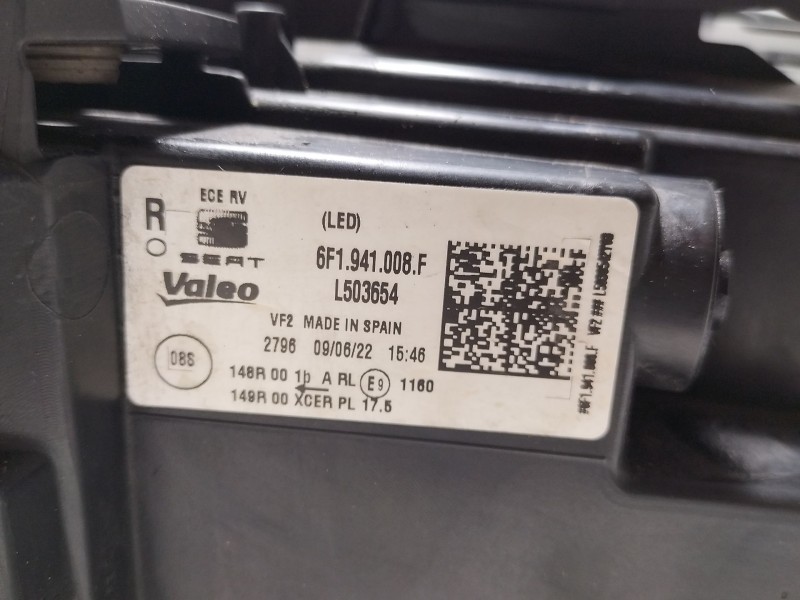 Recambio de faro derecho para seat ibiza v (kj1, kjg) 1.0 mpi referencia OEM IAM 6F1941008F  