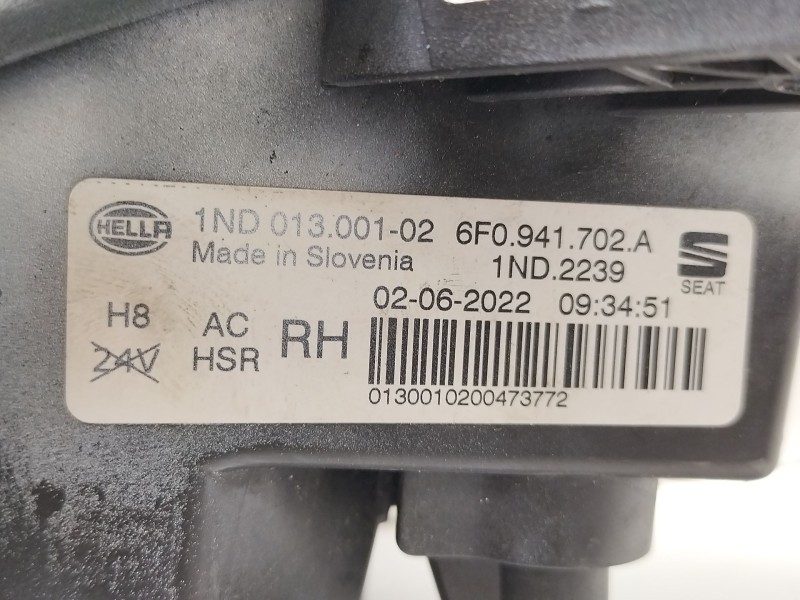 Recambio de faro antiniebla derecho para seat ibiza v (kj1, kjg) 1.0 mpi referencia OEM IAM 6F0941702A  