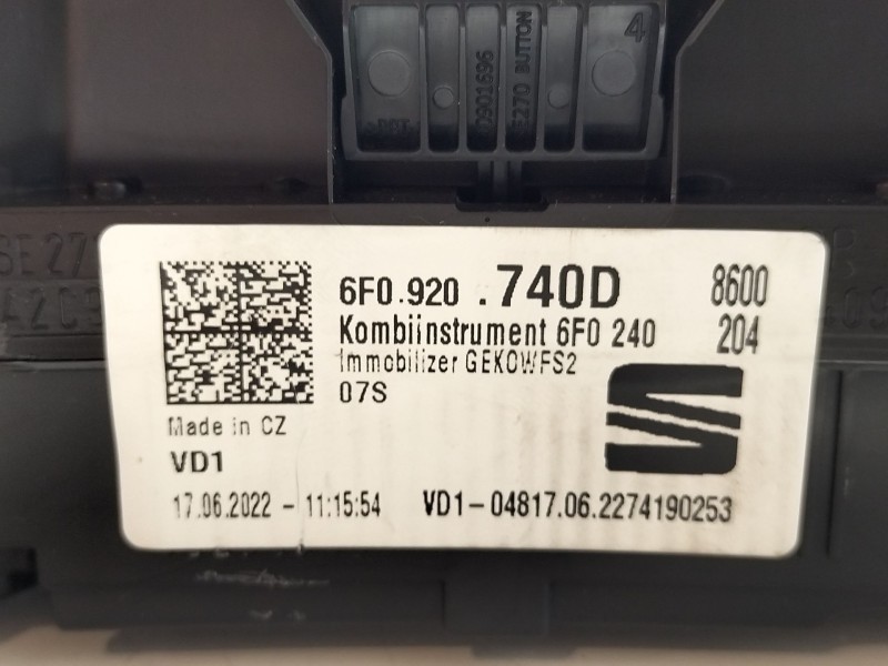 Recambio de cuadro instrumentos para seat ibiza v (kj1, kjg) 1.0 mpi referencia OEM IAM 6F0920740D  