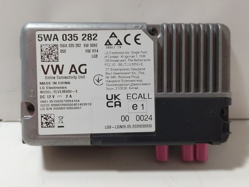 Recambio de modulo electronico para seat ibiza v (kj1, kjg) 1.0 mpi referencia OEM IAM 5WA035282  