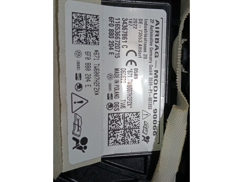 Recambio de kit airbag para seat ibiza v (kj1, kjg) 1.0 mpi referencia OEM IAM 6F1857005G  