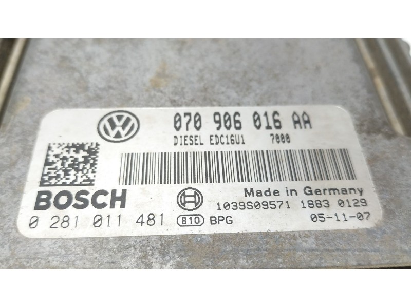 Recambio de centralita motor uce para volkswagen touareg (7l6) 5.0 v10 tdi dpf referencia OEM IAM 070906016AA  