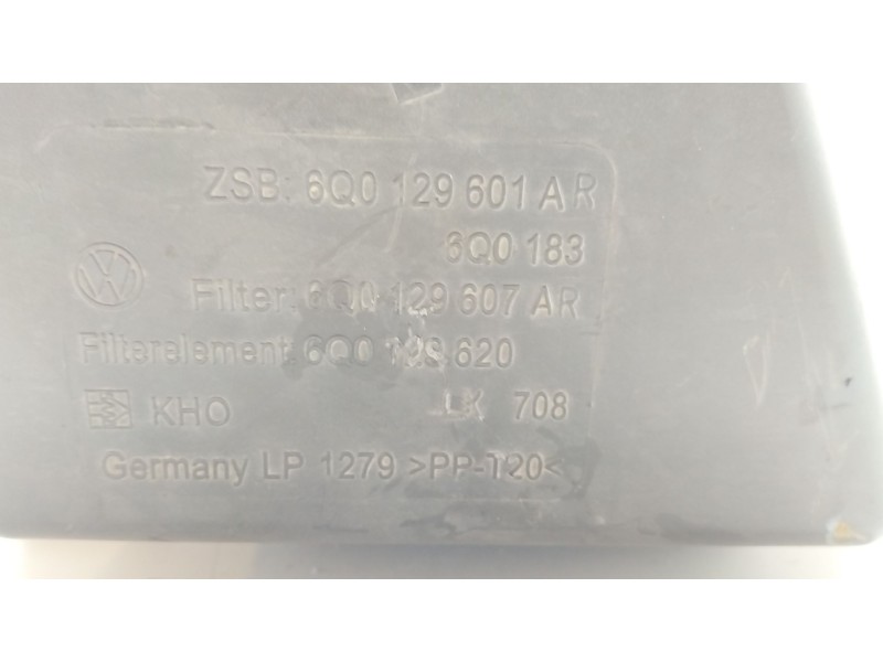 Recambio de caja filtro aire para skoda fabia (5j2 ) 1.4 tdi referencia OEM IAM 6Q0129607AR  