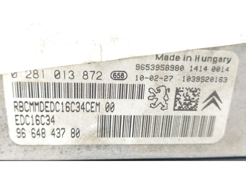 Recambio de centralita motor uce para peugeot 308 i (4a_, 4c_) 1.6 hdi referencia OEM IAM 9653958980  