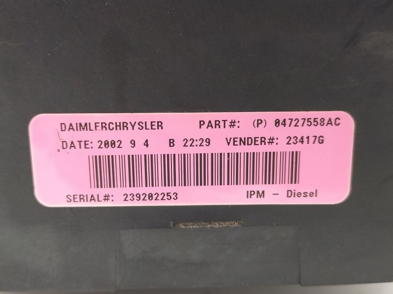 Recambio de caja reles / fusibles para chrysler voyager (rg) 2.5 crd executive referencia OEM IAM 04727558AC  