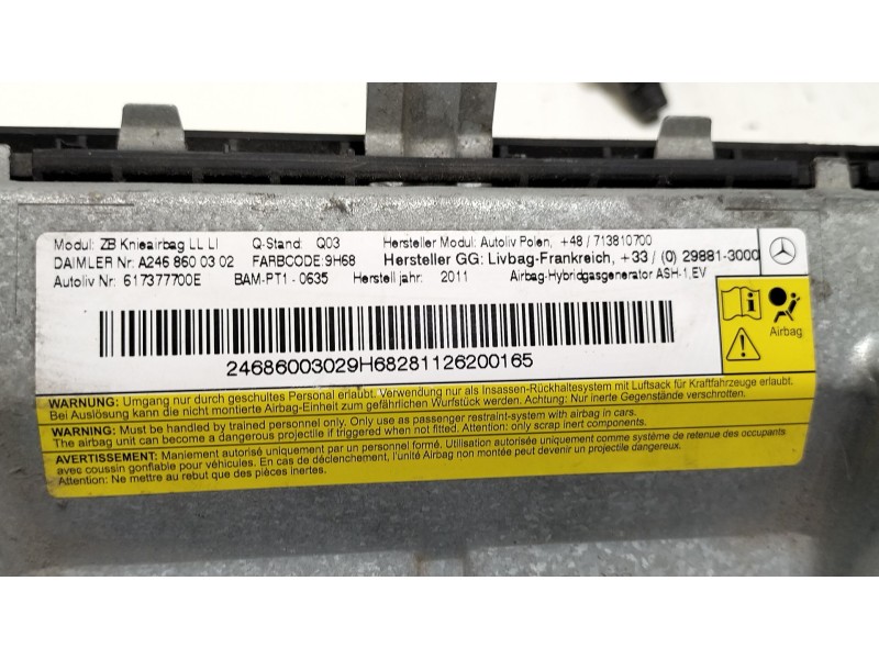 Recambio de kit airbag para mercedes-benz clase b sports tourer (w246, w242) b 180 cdi (246.200) referencia OEM IAM OM 651.901  