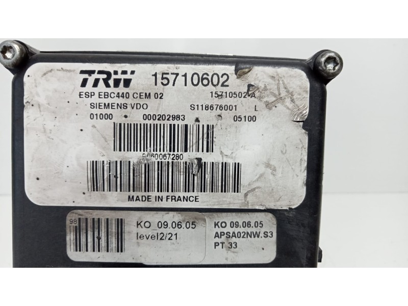 Recambio de abs para peugeot 407 2.0 16v hdi cat (rhr / dw10bted4) referencia OEM IAM 9660067280 75967 R