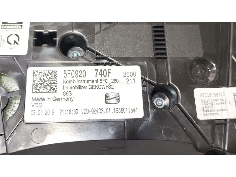 Recambio de cuadro instrumentos para seat leon st (5f8) 1.0 tsi referencia OEM IAM 5F0920740F  