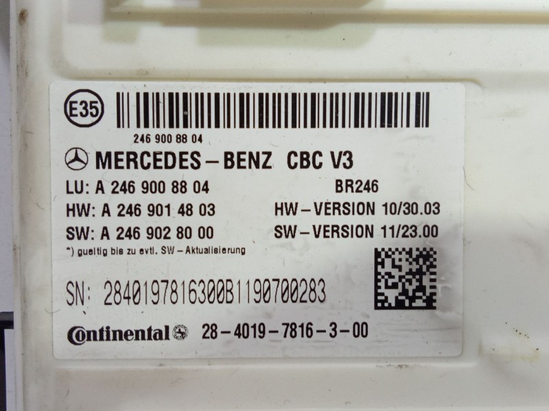 Recambio de modulo electronico para mercedes-benz clase b sports tourer (w246, w242) b 180 cdi (246.200) referencia OEM IAM A246