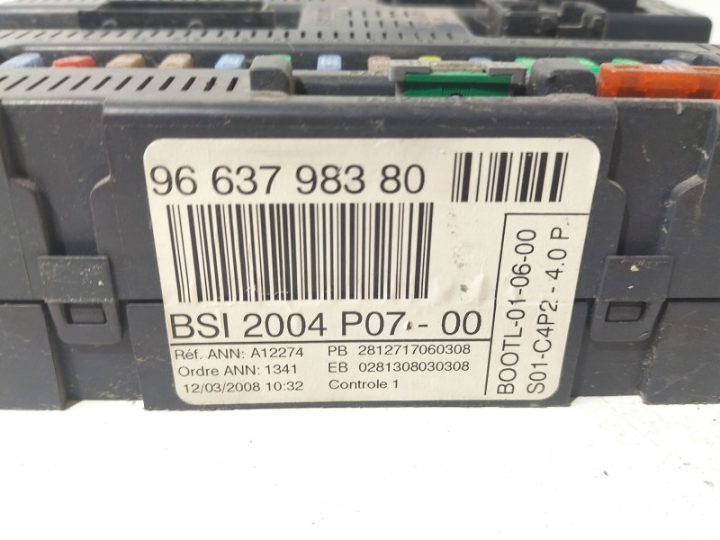 Recambio de caja reles / fusibles para citroën jumpy 1.6 16v hdi referencia OEM IAM 9663798380  