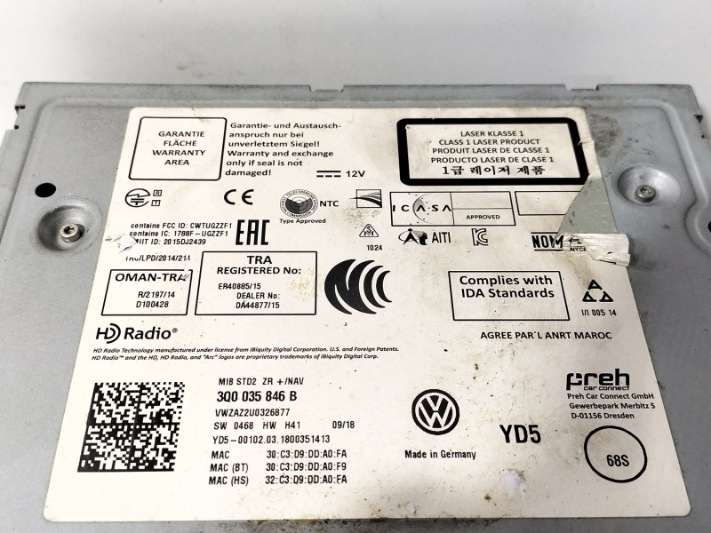 Recambio de sistema audio / radio cd para volkswagen golf vii (5g1, bq1, be1, be2) 1.6 tdi referencia OEM IAM 3Q0035846B  
