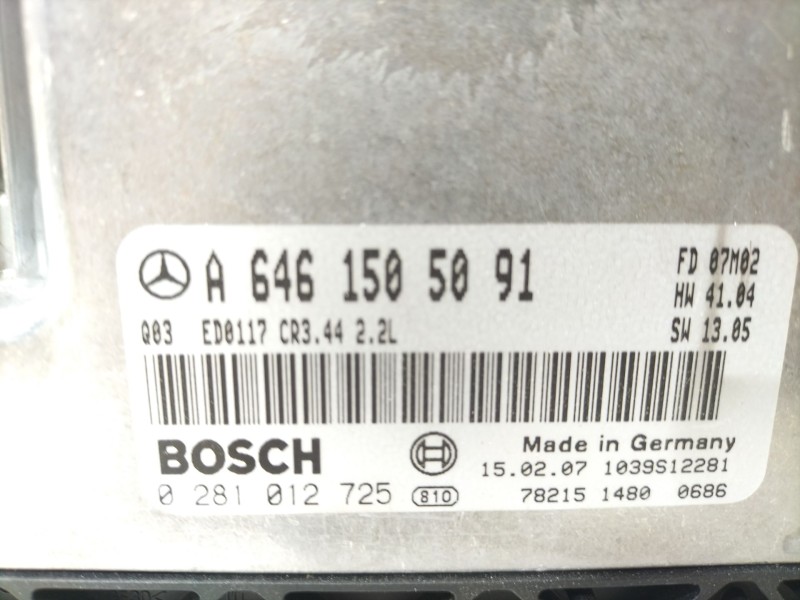 Recambio de centralita motor uce para mercedes-benz clase c coupé (cl203) c 220 cdi (203.708) referencia OEM IAM A6461505091  