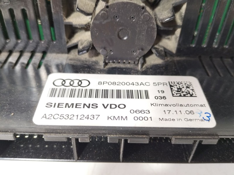 Recambio de mando climatizador para audi a3 (8p) 1.8 tfsi limited edition referencia OEM IAM 8P0820043AC  