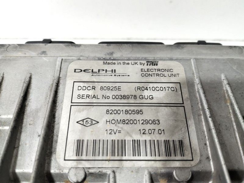 Recambio de centralita motor uce para renault clio ii fase ii (b/cb0) 1.5 dci diesel referencia OEM IAM 8200180595  