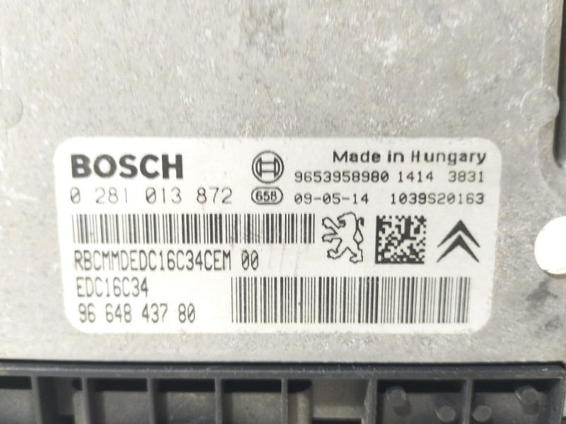 Recambio de centralita motor uce para citroën berlingo multispace (b9) 1.6 hdi 110 referencia OEM IAM 9664843780  