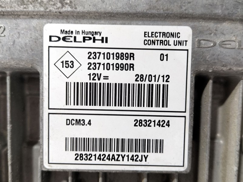 Recambio de centralita motor uce para renault clio iii grandtour (kr0/1_) 1.5 dci referencia OEM IAM 237101989R  