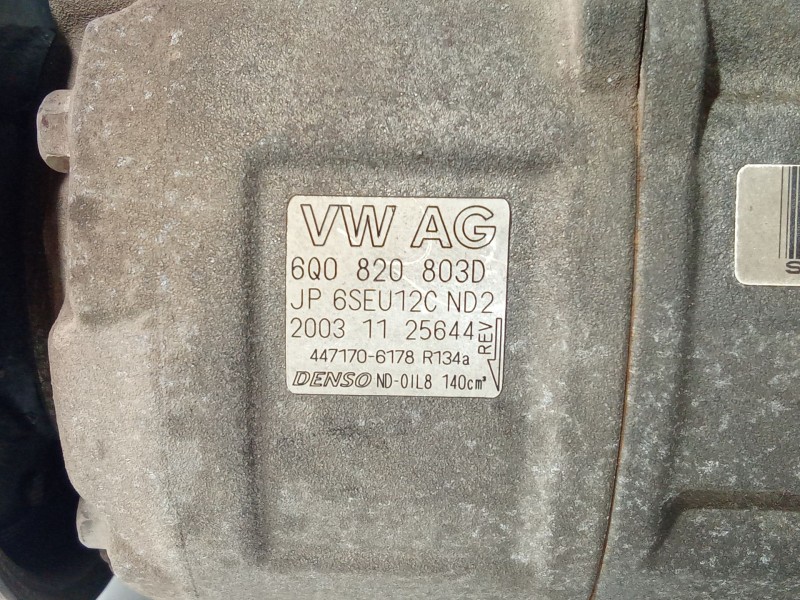 Recambio de compresor aire acondicionado para seat ibiza (6l1) 1.9 tdi referencia OEM IAM 6Q0820803D  