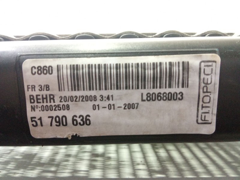 Recambio de radiador agua para fiat fiorino furgón/monospace (225_) 1.3 d multijet (225bxe1a) referencia OEM IAM 51790636  