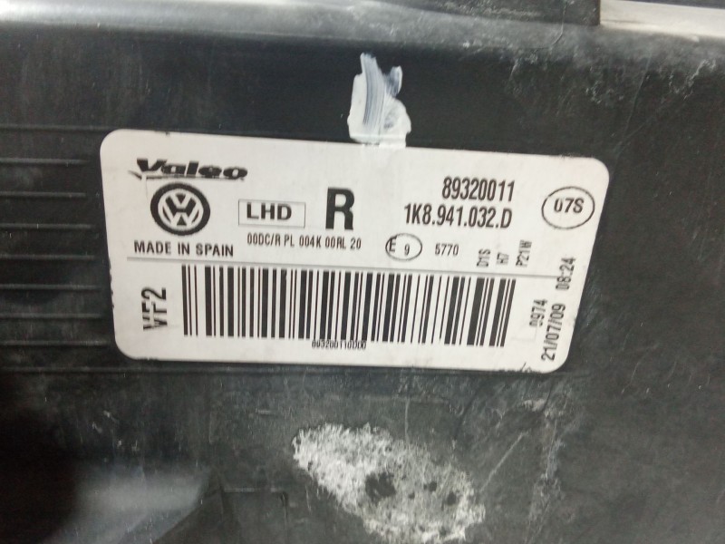 Recambio de faro derecho para volkswagen scirocco iii (137, 138) 1.4 tsi referencia OEM IAM 1K8941032D  