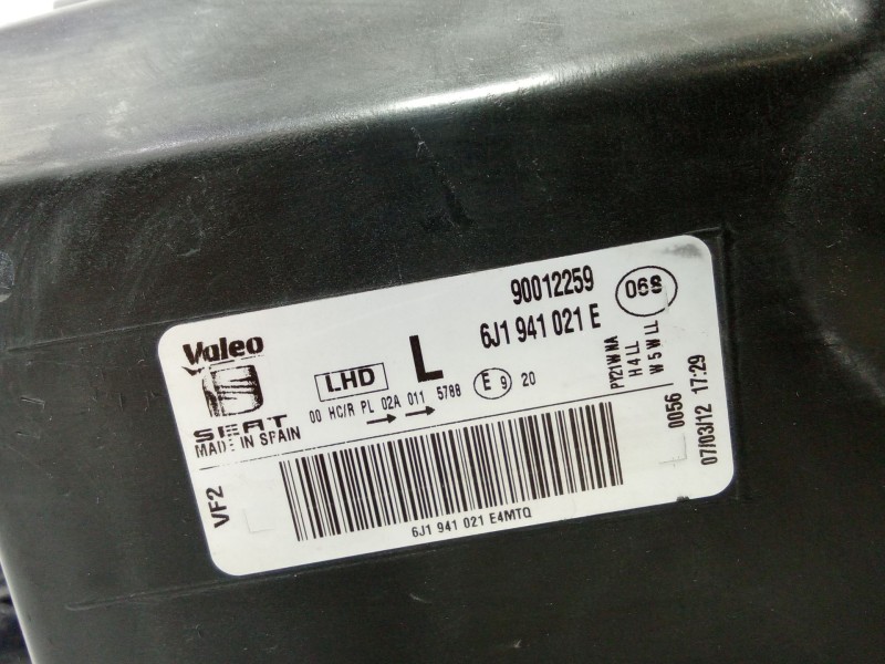 Recambio de faro izquierdo para seat ibiza iv sc (6j1, 6p5) 1.2 referencia OEM IAM 6J1941021E  