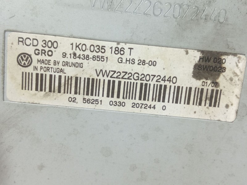 Recambio de pantalla multifuncion para volkswagen passat b6 (3c2) 2.0 tdi referencia OEM IAM 1K0035186T  